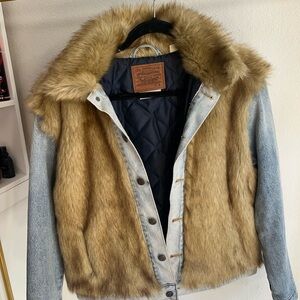 Faux Fur and Denim Jacket